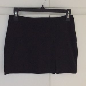 Parallel black mini skirt